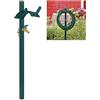 Relaxdays Fontana Portatubo, per Tubi 45 m, 2x Adattatori 1/2", Alto 107,5 cm, Colonnina da Giardino, Avvolgitubo, Verde