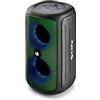 NGS ROLLER BEAST BLACK - Potente Altoparlante Portatile da 32 W Compatibile con Bluetooth 5.0 e Tecnologia TWA, Luci RGB, IPX5 Resistente all'acqua e alla Polvere, Microfono, Vivavoce, Nero.