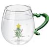 Fulenyi Tazza in vetro con animali all'interno, bicchieri natalizi con dettagli artigianali e motivo come regalo di Natale