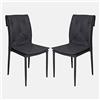 Dmora Set di 2 Sedie Moderne in Ecopelle, per Sala da Pranzo, Cucina o Salotto, 44x44h91, Seduta h cm 53, Colore Grigio