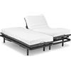 Ferlex - Letto matrimoniale elettrico | Materasso ortopedico in memory foam | Due letti indipendenti | Télécommande (160x190)