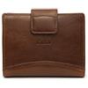 GIUDI ® - Portafoglio Donna in vacchetta, portamonete, porta tessere, vera pelle, Made in Italy. (Marrone)
