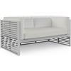 GANDIA BLASCO divano a 2 posti con schienale basso per esterni DNA - PT02937+PT02871+2xPT14412-WARM-RECYCLED