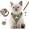VavoPaw Pettorina per Cani con Guinzaglio da 1,5M, Imbracatura per Gatti Antifuga con Rete Traspirante e Strisce Riflettenti, Gilet Morbido e Regolabile per Cani Gatti, XS, Cachi