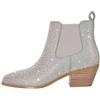 blingqueen Stivaletti Chelsea da donna con glitter, argento, 37 EU