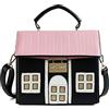 Anopo Unico Novità Borsa Forma di Casa per Donne Mini Divertente Strano Borsa a Tracolla Spalla Mano Pochette Pelle PU Nero