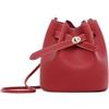 gaobaozhu Borsa a secchiello da donna, piccola, classica, in pelle PU, con tracolla regolabile, Rosso, 1