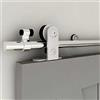BONIKLUBA Binario per Porta Scorrevole Inox Doppia 275cm Kit Porta Scorrevole Nera per 2 Porte Scorrevoli Interno Esterno Muro 68cm Larga, Acciaio Inossidabile T Forma