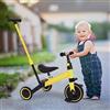 HUOLE Triciclo Bambini, Triciclo Bimba e Bimbo con Maniglione ad Altezza Regolabile, Max 25 kg, Giochi per Bambini 18 Mesi, 2-5 Anni, Ruote Silenziose, Asta di Spinta-3 in 1 (giallo)