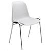 Dmora Sedia impilabile Moderna in Metallo e Polipropilene, per Sala da Pranzo, Cucina o Salotto, cm 57x49h78, Colore Bianco