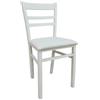 Dmora CiudadRodr, Sedia Classica in Legno con fondello in Ecopelle, Ideale per Sala da Pranzo, Cucina o Salotto, Cm 41x43h86, Bianco, Singola