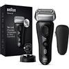 Braun Series 8, Regolabarba Uomo, Rasoio Elettrico Barba, Custodia da Viaggio, Tecnologia Sonica, Lame Flessibili, Custodia da Viaggio, Idea Regalo, 8410s Nero