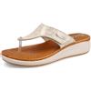 Fly Flot Ciabatta Infradito Donna Strappo Regolabile, Sottopiede Imbottito Antishock in Pelle, 35 EU