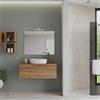 DEGHI Mobile bagno sospeso 100 cm con top rovere gold e specchio - Agave