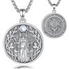 EUDORA Harmony Ball Collana della Tripla Luna in Argento Sterling 925 Ciondolo Amuleto Protettivo della Dea Ecate Hecate, Gioiello Wicca e Pagano per Stregoneria Regalo Spirituale, 22