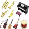 AsyinXson Set di Mini Strumenti Musicali, 11 Pezzi Strumento Musicale in Miniatura Chitarra Elettrica,Violino,Tromba e Sassofono in Scala 1:12 Ornamento Musicale Decorazioni Accessori per Giardino