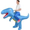 AOOWU Costume Gonfiabile, Costumi Gonfiabili Adulti Travestimento Gonfiabile, Dinosauro Gonfiabile Costumi Divertenti per Insegnanti Scuola Festa di Halloween, Carnevale(Blu)
