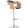CLP Sgabello Alto Rétro Kingston Con Braccioli I Sgabello Bar Girevole In Stoffa E Legno Regolabile 63-77 CM, Colore:natura/blu