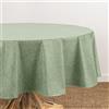 Elrene Home Fashions Monterey Linen Texture - Tovaglia in vinile resistente all'acqua e alle macchie, con retro in flanella, 152,4 x 213,4 cm, ovale, salvia