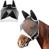 UYUYong Maschera Anti-Mosche per Cavallo Rete Traspirante Leggera Horse Fly Mask Pieno Volto Masc-hera per Cavalli Maglie Fini Rimovibile Maschera Mosche Equine per Cob Pony L 54 X 33 cm