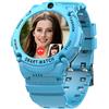 PTHTECHUS 4G Smartwatch Phone per Bambini, Video Chiamata Orologio WiFi+Bluetooth+GPS Anti-Perso Impermeabile IP67, Sveglia SOS MP3 per Il Gioco di Orologio per Bambini 7-15 Anni, Blu