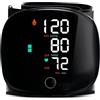 Ronronner Misuratore Pressione da Polso Digitale con Schermo LCD -Sfigmomanometro Automatico, Misuratore di Pressione da Polso Avviso Vocale, Batteria Ricaricabile da Custodia Protettiva - Nero
