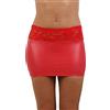 MISS NOIR Wetlook - Minigonna sexy da donna, in PVC (S-3XL), Rosso (20127-rd), M