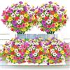 YSUVIN 6 Mazzi Di Fiori Artificiali Viola Bianco Giallo Chiaro Rosa Rosso, Fiori Finti In Plastica, Decorazioni Con Piante Artificiali, Adatti Per Interni, Esterni, Balconi E Giardini