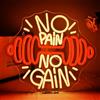 ineonlife No Pain No Gain Gym Neon Led, Bilanciere Scritte Neon Dimmerabile Arancione per Decorazioni da Parete in Palestra, Scritta Led per Palestra,Sala Fitness,Stadio,Sala Allenamento