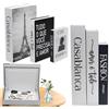 YUJUVI Libri Decorativi per Arredamento Scatola Portaoggetti 3 Pezzi Set Libri in Finto Impilata per Decorazione per Decorazione Domestica (3 Pezzi Set C)
