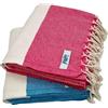 MEBY Set di 2 asciugamani da sauna XXL 90x180 cm. 100% cotone. Asciugamano Turco, Asciugamano da hammam, Asciugamano da yoga, Peshtemal, Coperta da picnic, Telo da viaggio (rosa e turchese)