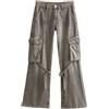 Generic Jeans di Nuovo Stile con Tasche sulle Gambe da Donna-Grigio-XS