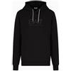 EA7 Emporio Armani Felpa con Cappuccio, Logo Nero su Nero, Cotone,7M000230AF13512UC001 TG.XXL