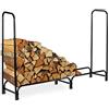 BAKAJI Portalegna Supporto Scaffale Struttura Tubolare in Metallo Porta Legna da Interno Esterno Legnaia Casa Giardino per Camino Caminetto Stufa Design Moderno (150 x 120 x 35 cm)