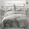 PELLECCHIA 1969 | Copriletto IRGE Trapuntato Estivo Matrimoniale 260x270 cm 100 g/m² Trapuntino Primaverile, Trapunta Leggera, 100% Made in Italy a 2 Piazze (Palme Grigio, Matrimoniale)