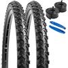 YunSCM 2Pcs Pieghevole 24 pollici copertoni 24x2.125 ETRTO 57-507 24 pollice Camera d'aria AV32mm compatibileBici da strada, city bike, mountain bike 24x2.10 24x2.125 24x2.25 pneumatici