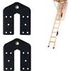 QIXIN 2 cerniere per scale per soffitta a scomparsa, parti per scale sottotetto, adatte per ripristinare vecchie scale per loft, scala fai da te (nero)