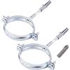 SKIR'CO Confezione da 2 staffe per tubi con diametro di 60-64 mm, morsetti, supporti per tubi per montaggio a parete e a soffitto (2 pezzi, con punta per cacciavite PH)