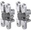 Gedotec VICI - Nastro di foratura in acciaio inox, 2 pezzi, cerniere in legno in metallo, cerniera di foratura nichelata spazzolata, 12 x 45 mm, cerniera per porta da avvitare con un angolo di