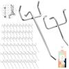 ZHENGYYUU 62 ganci da parete forati, 5 cm e 10 cm, ganci da parete forati, accessori per parete degli attrezzi, gancio semplice per scaffali da supermercati, accessori da officina, portautensili