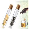 FISH DRAGATE 2 pcs Colino da tè in Vetro Trasparente,Filtro Per Te Sfuso con Tappo Sughero,Diffusore per tè in Vetro,Bottiglie Infusore Perfetto per Tisane