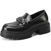 QUEEN HELENA Mocassini Platform Casual Eleganti Francesine con Fibbia Donna X31-60 (Nero, Sistema Taglie Calzature EU, Adulto, Donna, Numero, Media, 39)