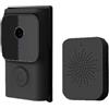 ZYNCUE Videocitofono wireless WiFi intelligente con notifiche remote e batteria a lunga durata (nero)