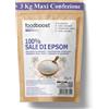 foodboost Sale Epsom Puro 3Kg Foodboost, Naturale al 100%, Ricchissimo di Magnesio, Efficace per la Bellezza di Corpo, Pelle e Capelli, Ottimo come Fertilizzante