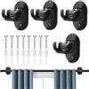 Guyode 4 Pezzi Staffa Autoadesivi per Aste per Tende, Ganci per Tende Senza Bucare, ABS Ganci Adesivi per Tendes, Regolabile Supporti per Bastoni Tendes per Soggiorno Camera da Letto Bagno