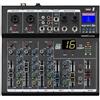 Weymic F4-Pro Professional Mixer | 4-Channel 2-Bus Mixer/w USB Audio Interface for Recording DJ Stage Karaoke Music Application