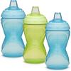 Munchkin Mighty Grip Cups | Trainer Toddler & Baby Bottle | BPA Free | Non Spill |Leakproof | Baby Weaning Cup from 9+ Months | Toddler Bottle 10oz/296ml| 3 Pack | Blue & Green