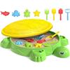 Handwell Giocattolo sensoriale a forma di tartaruga, giocattolo estivo per bambini e bambine da 1 a 6 anni, giallo e verde