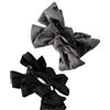 TPZORJX 2 Pezzi fiocchi per capelli per bambine - fermagli per capelli con nodo di raso al centro, doppi fiocchi per bambine, donne, principesse, matrimonio, festa di compleanno (nero + grigio)