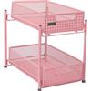 Mind Reader Organizer per accessori, per riporre oggetti, trucchi, artigianato, ufficio, rete metallica, 20,3 x 31,25 x 29 cm, rosa